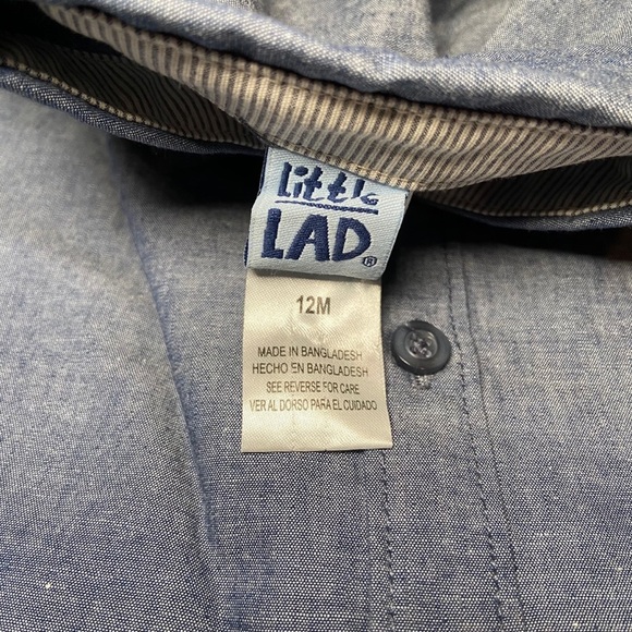 5/$25 NWT Little Lad Boys Outfit Bundle Pants Suspenders Button Up Shirt 12mo - Picture 6 of 7